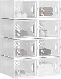 WOLTU Schuhregal mit 8 stapelbaren Schuhboxen