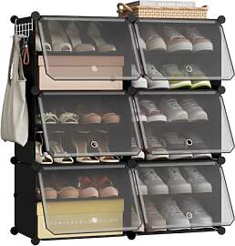 WOLTU Schuhregal, Schuhschrank mit 6 Fächern,