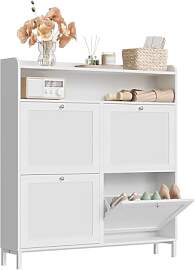 WOLTU Schuhschrank mit 4 Klappen, Schuhregal