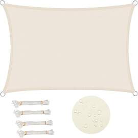 WOLTU Sonnensegel Rechteck 4x5m Creme