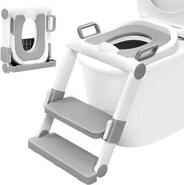 WOLTU Toilettensitz Kinder mit Treppe MONTAGEFREI, 