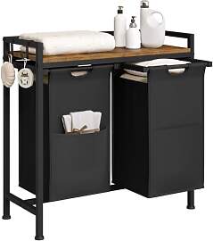 WOLTU Wäschekorb 2 Fächer, jedes 40 L,