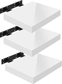 WOLTU Wandregal Hochglanz Weiß 3er Set