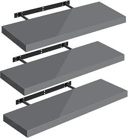 WOLTU Wandregal Set von 3 Regalen Wandboard