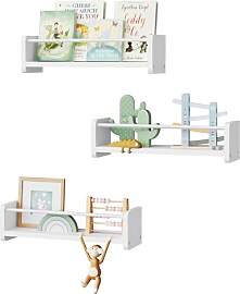 WOLTU Wandregale 3er Set, Regal Wand weiß,