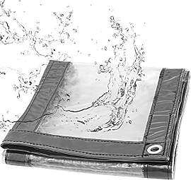 WOLTU Wasserdicht Transparent Plane mit Ösen, PVC 