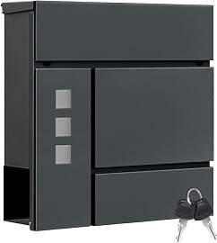 WOLTU XXL Briefkasten, Postkasten mit Zeitungsfach 