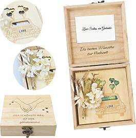 womebede Geldgeschenk Hochzeit Holz mit