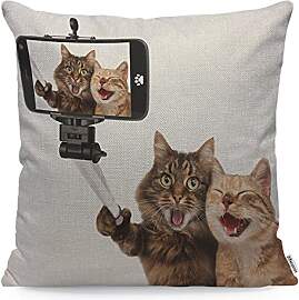WONDERTIFY Kissenbezug mit lustigen Katzen, die