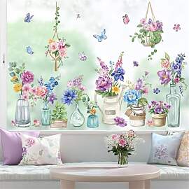 wondever Fenstersticker Blumen Frühling Fenster
