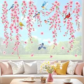 wondever Fenstersticker Kirschblüte Blume Fenster 