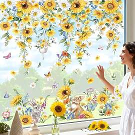 wondever Fenstersticker Sonnenblumen Fenster