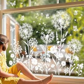 wondever Fenstersticker Weiße Löwenzahn Blume