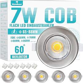 Wondlumi 6er LED Einbaustrahler 230V 7W Set LED