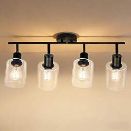 Wondlumi LED Deckenstrahler 4 Flammig E27 Schwarz