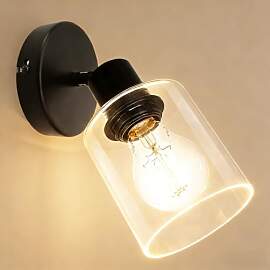 Wondlumi Wandlampe 1 Flammig E27 Schwarz Vintage