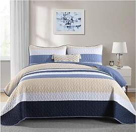 WONGS BEDDING Tagesdecke 220x240 Blau