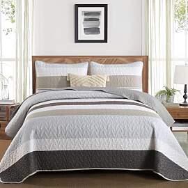 WONGS BEDDING Tagesdecke 240x260 Grau Braun