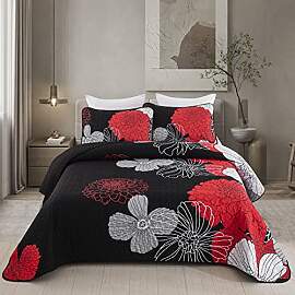 WONGS BEDDING Tagesdecke 240x260 Rot Blumen