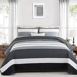 WONGS BEDDING Tagesdecke 240x260 Schwarz Weiß