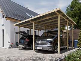Woodtex Holz Doppel Carport | 595 x 495 cm | 290