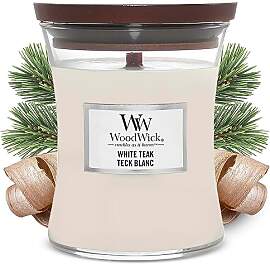 WoodWick mittelgroße Duftkerze im Sanduhrglas mit 