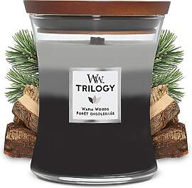 WoodWick Mittelgroße Trilogy-Duftkerze im