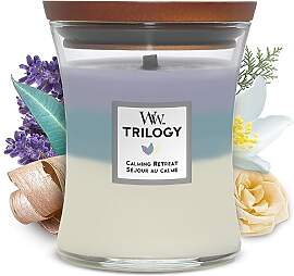WoodWick mittelgroße Trilogy-Duftkerze im
