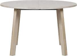 Woood Ausziehbarer Tisch aus weisser Eiche, rund,