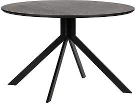 Woood Esstisch aus schwarzem Stahl, rund, für 4