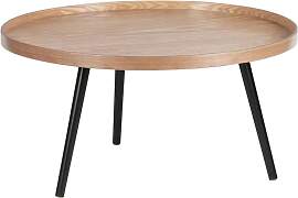 Woood Grosser Beistelltisch aus Holz, beige, rund, 
