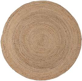 Woood Jute-Teppich beige, rund, uni - Woood, Ross