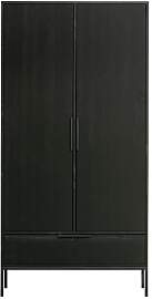 Woood Kleiderschrank aus FSC-Kiefernholz, schwarz, 
