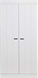 Woood Kleiderschrank aus Kiefer, weiss, 2 Türen,
