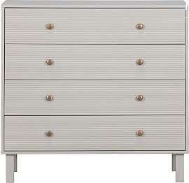 Woood Kommode aus Kiefer hellgrau, 4 Schubladen,