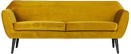 Woood Ockerfarbenes 3-Sitzer-Sofa aus Samt Rocco