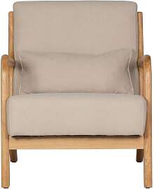 Woood Sessel aus gewebtem Stoff beige, Gestell aus 