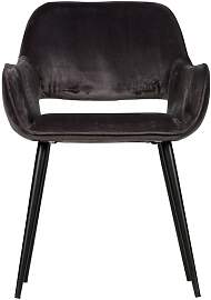 Woood Stuhl aus Samt anthrazitgrau, bequeme