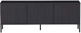 Woood TV-Schrank Kiefer schwarz, Relief-Türen -