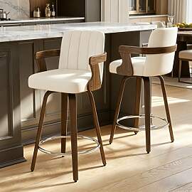 WOOW DEPOT Barhocker 2er Set 360° Drehbar mit