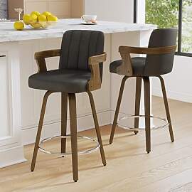 WOOW DEPOT Barhocker 2er Set 360° Drehbar mit