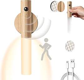 WORLUDE USB Aufladbar Wandleuchte Holz Innen mit