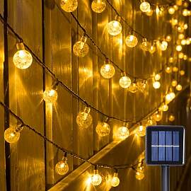 WoskjXas Solar Blasen Lichterkette, 12m 100LEDs