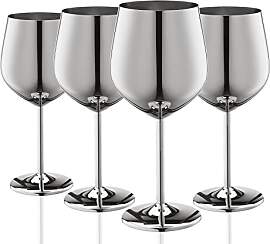 WOTOR Edelstahl Weingläser 4er Set, 540ml Camping 