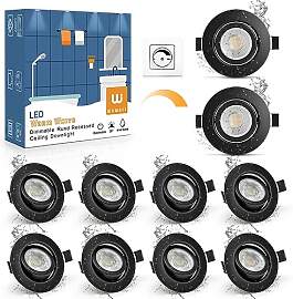 wowatt 10er LED Einbaustrahler Schwarz Dimmbar