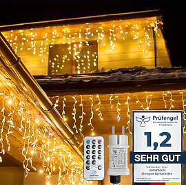 WOWDSGN LED Eisregen Lichterkette Außen, 30M
