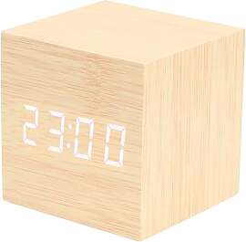 Wowfast Wecker Digital aus Holz mit LCD-Display,