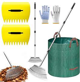 WPPQWP 3 in 1 Laubrechen Metall mit Stiel