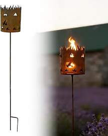 WRQIOO Gartenfackel Metall, Gartenfackeln für