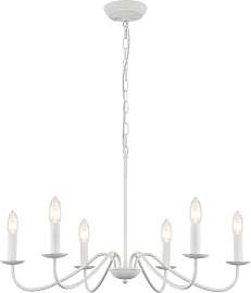 WTUOING 6 Flammig Kronleuchter Vintage Weiss,